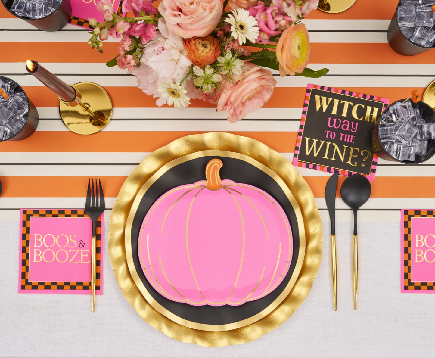 Boo Bold Diecut Pumpkin Plates