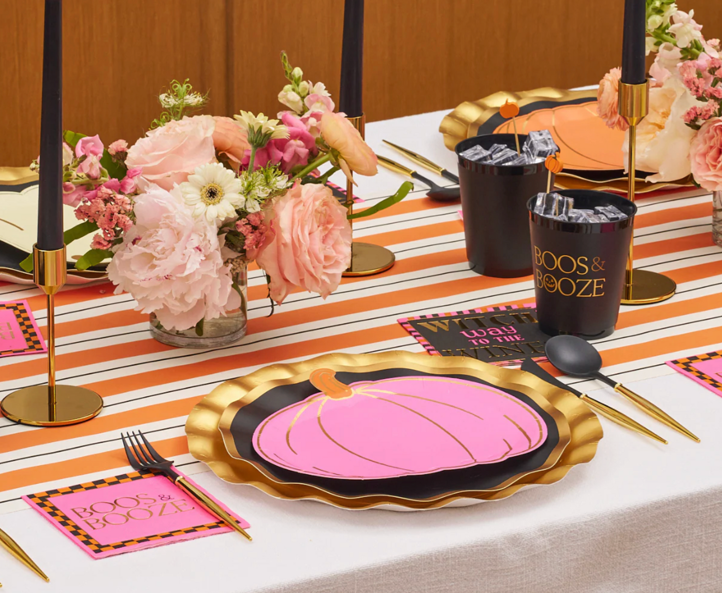 Boo Bold Diecut Pumpkin Plates