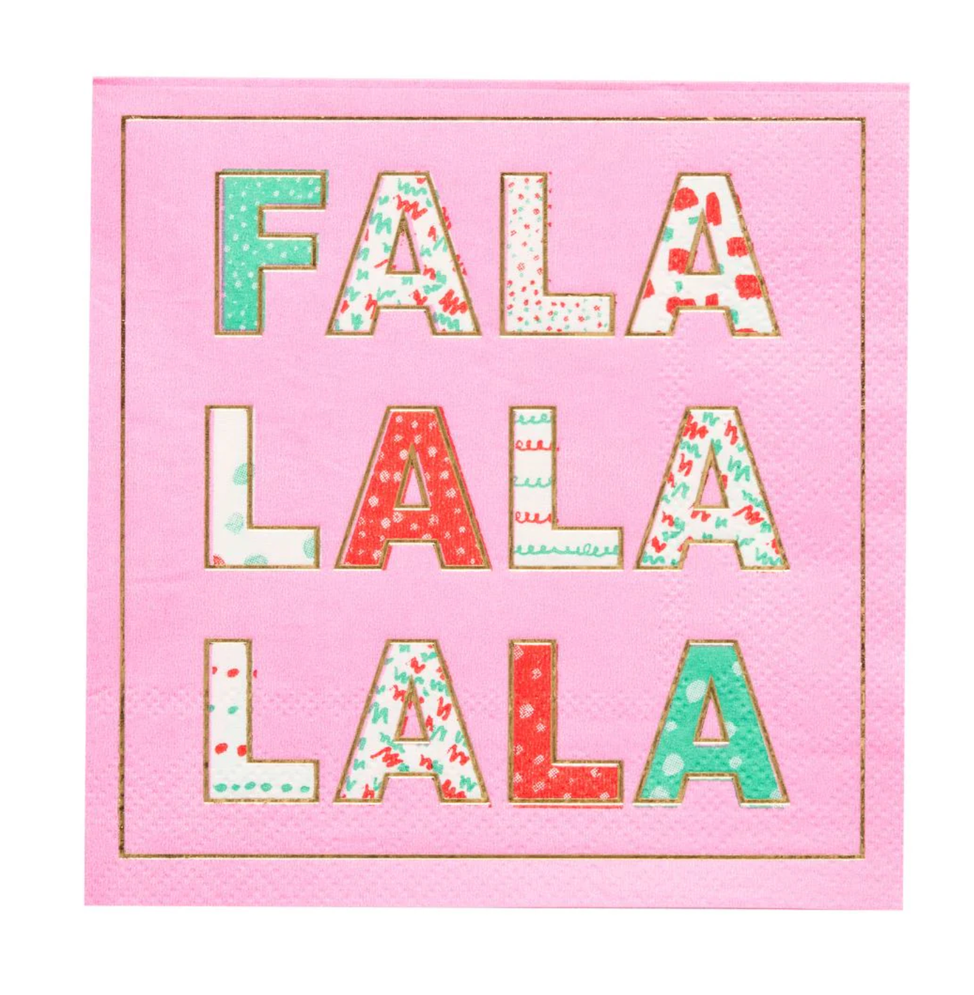 Pink Falalalala Beverage Napkins