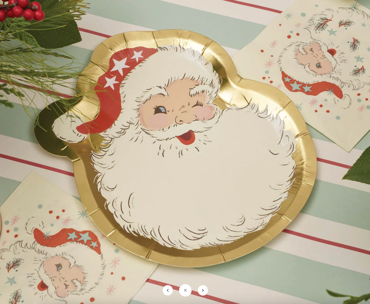 Vintage Santa Diecut Side Plates