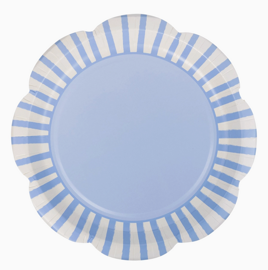 Blue Striped Scallop Plate