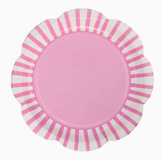 Fuchsia Striped Scallop Plate