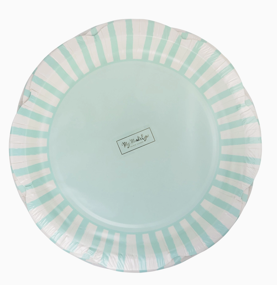 Aqua Striped Scallops Plate