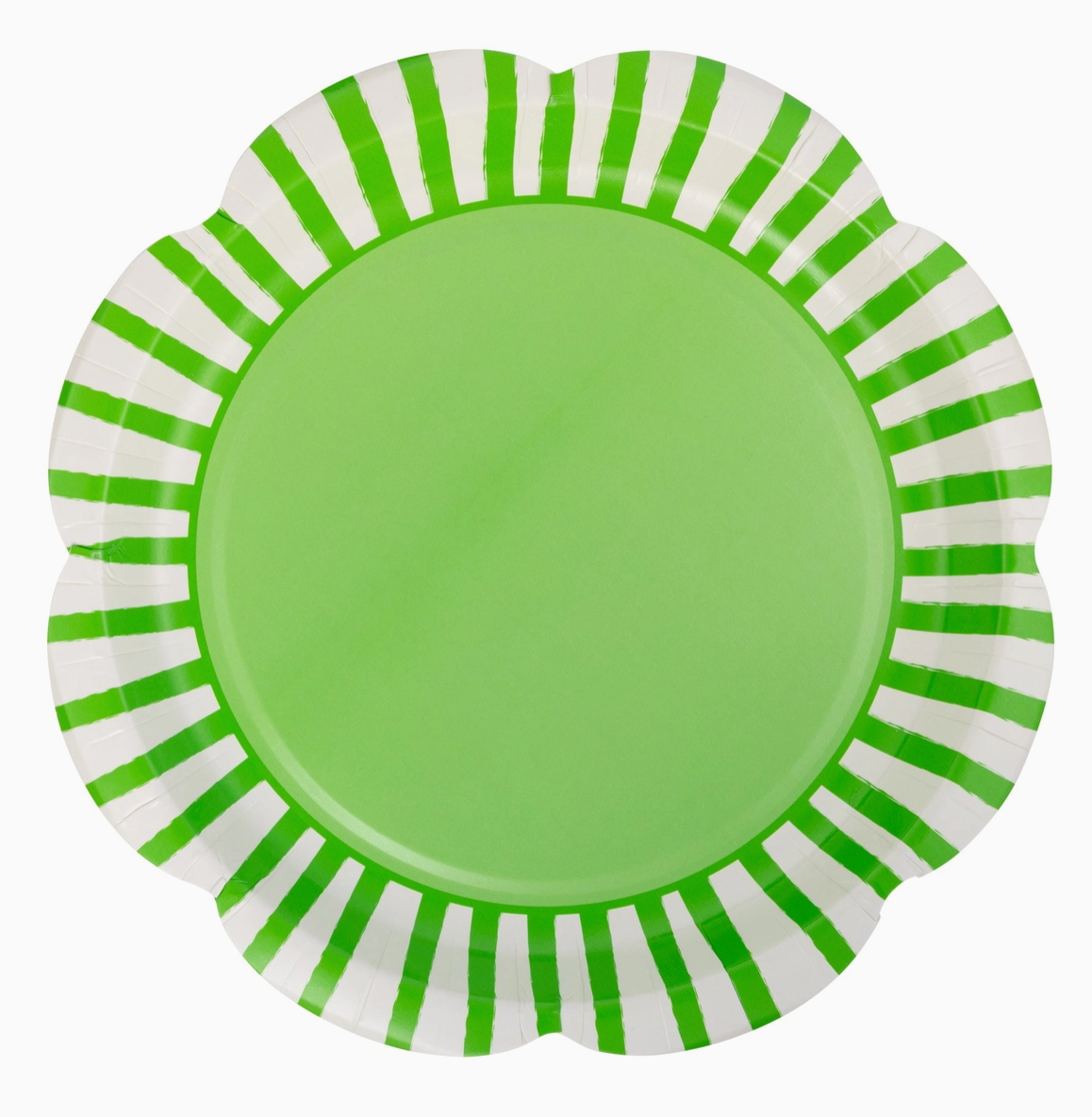 Green Striped Scallops Plate
