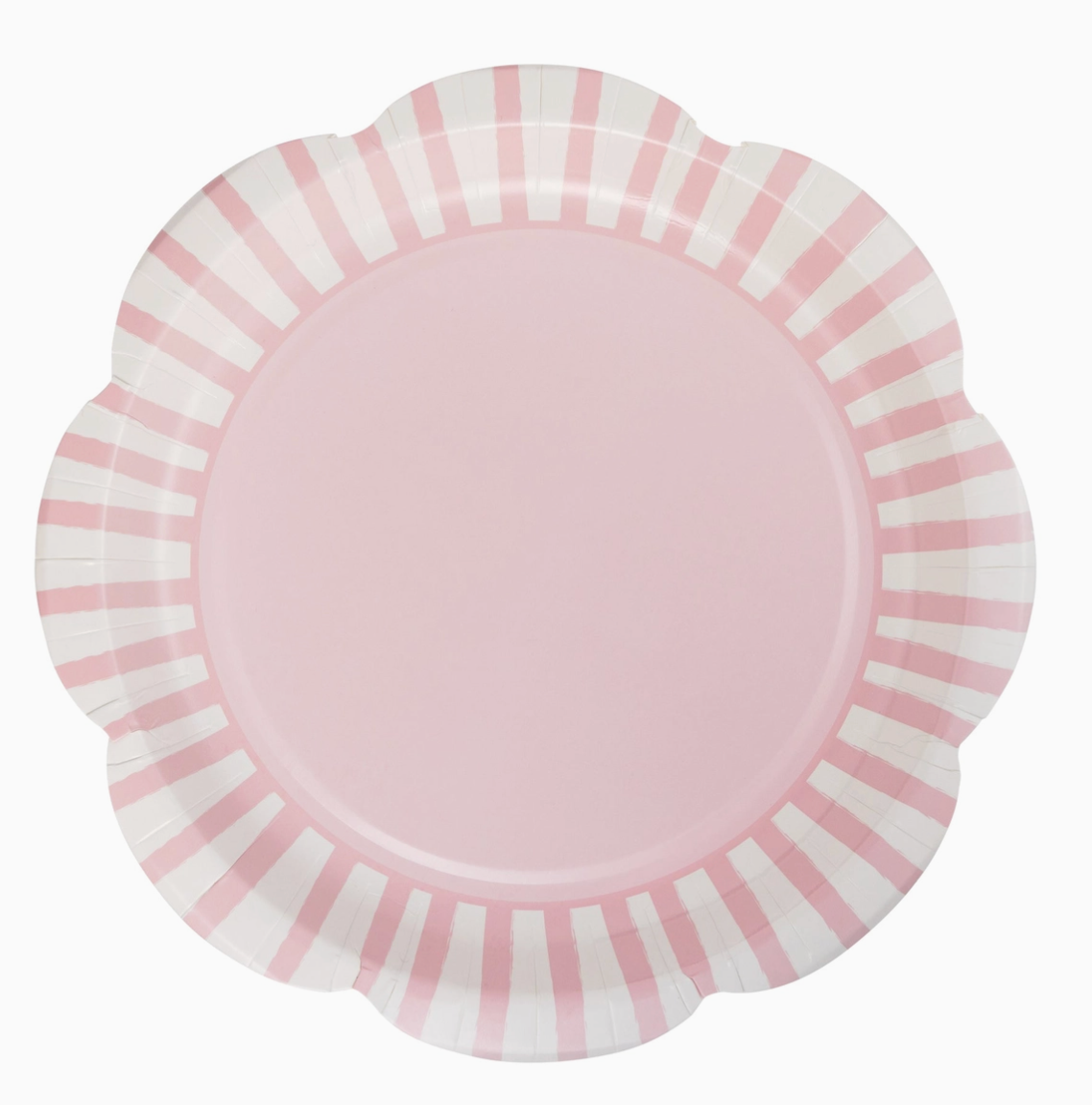 Pink Striped Scallops Plate
