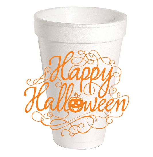 Orange Happy Halloween Styrofoam Cups