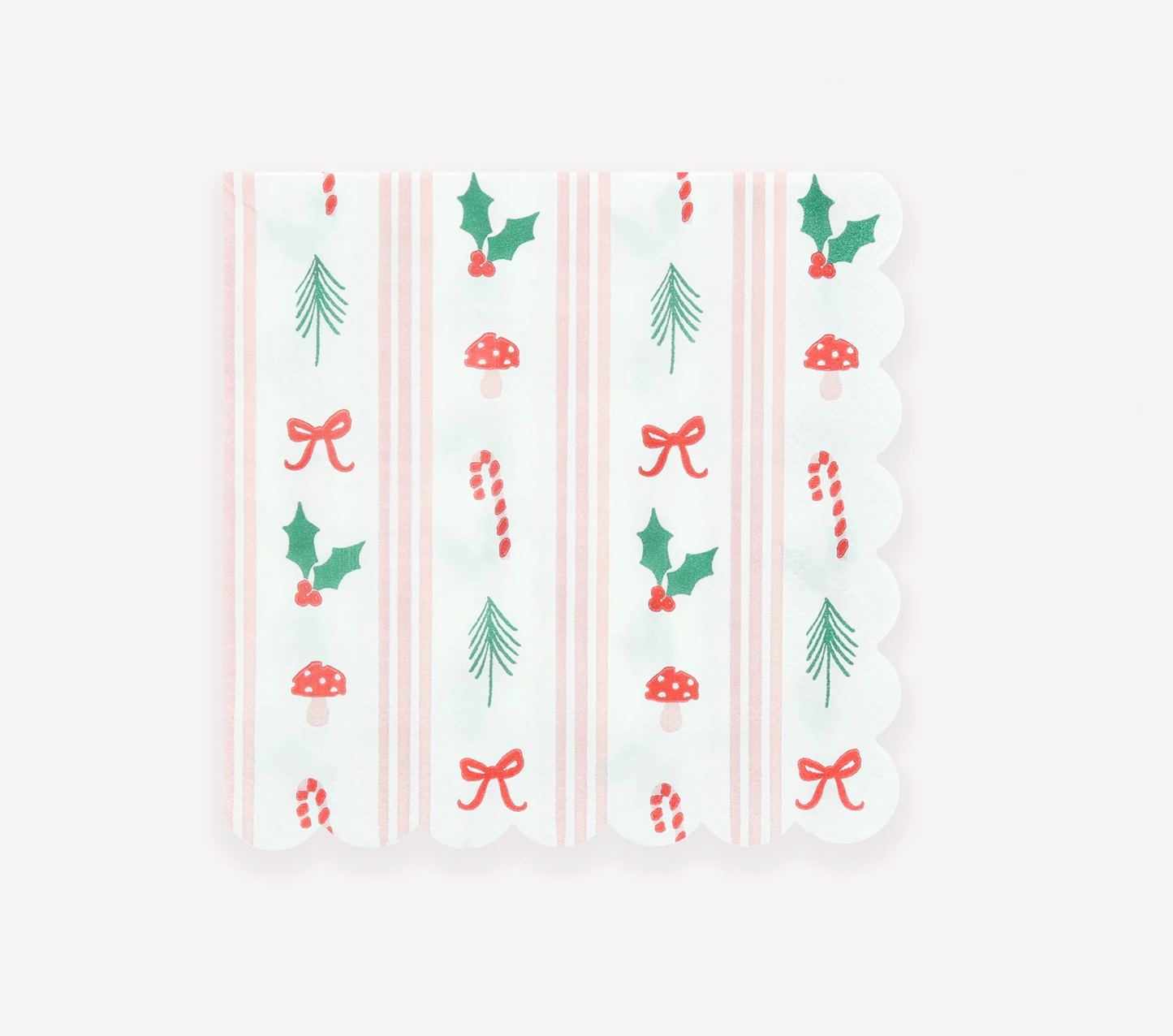 Festive Icon Stripes Beverage Napkins