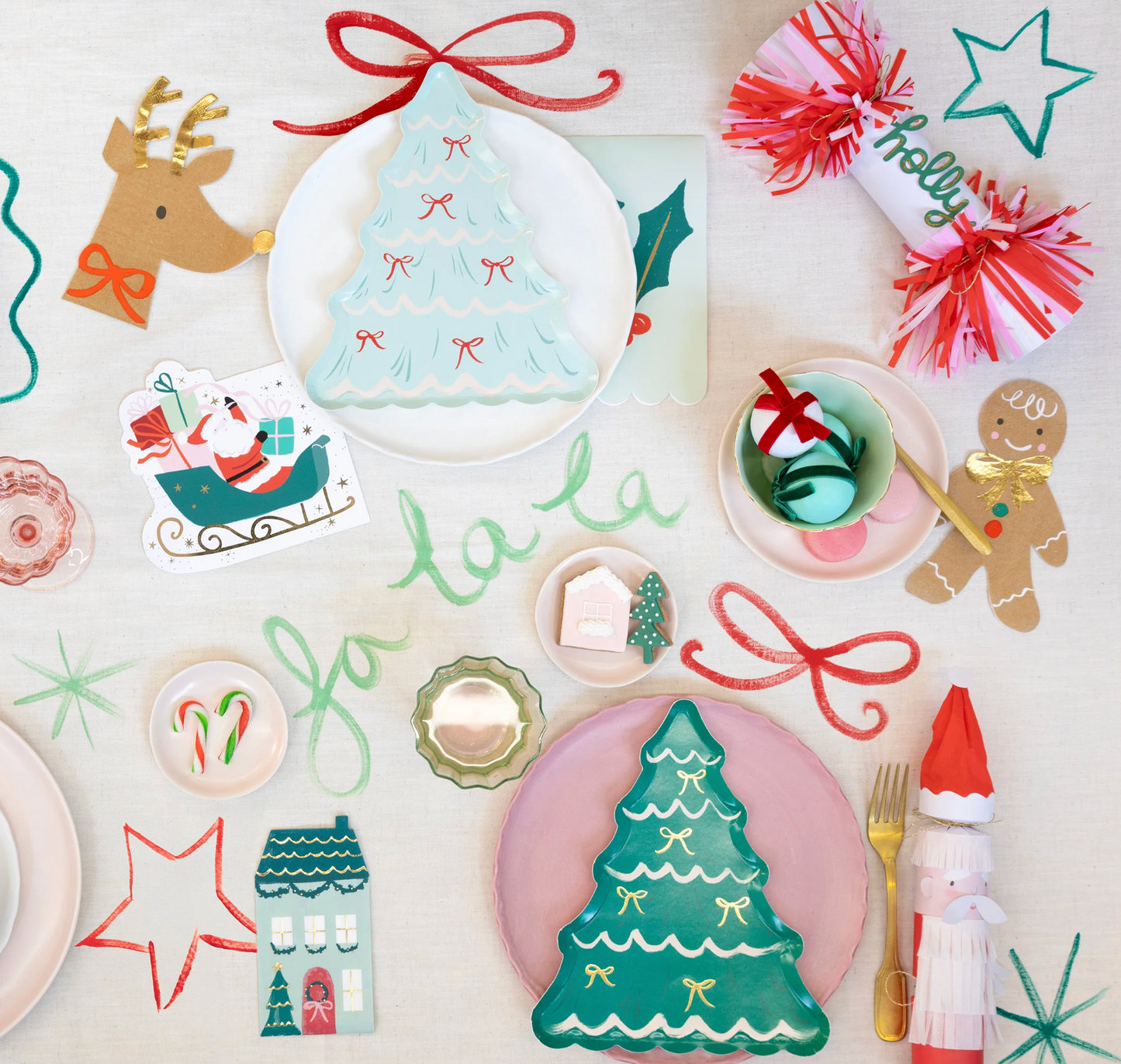 Santa's Sleigh Diecut Napkins