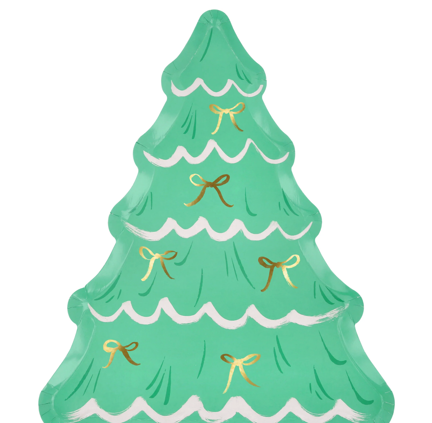 Christmas Tree w/ Bows Diecut Plates