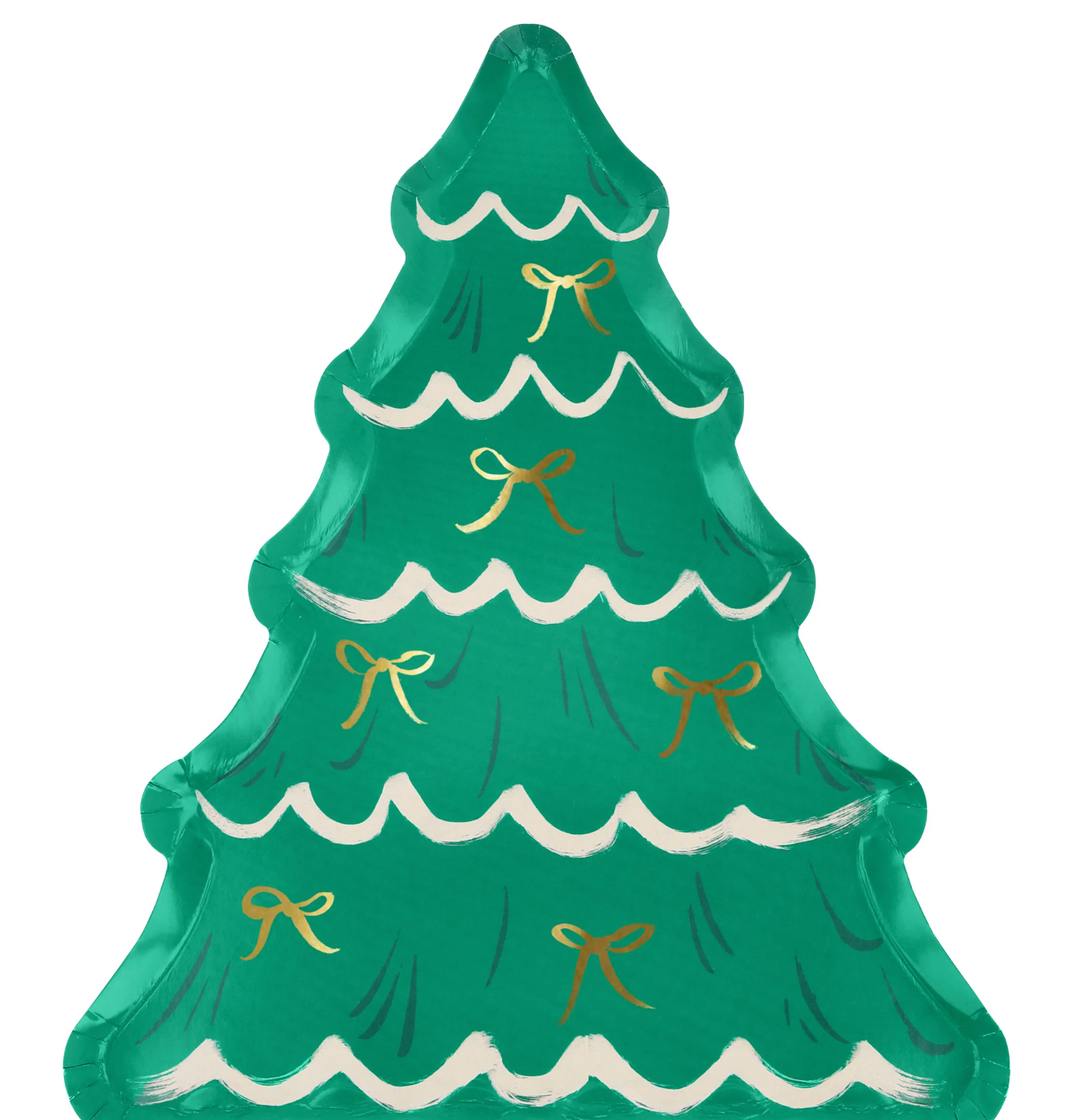 Christmas Tree w/ Bows Diecut Plates