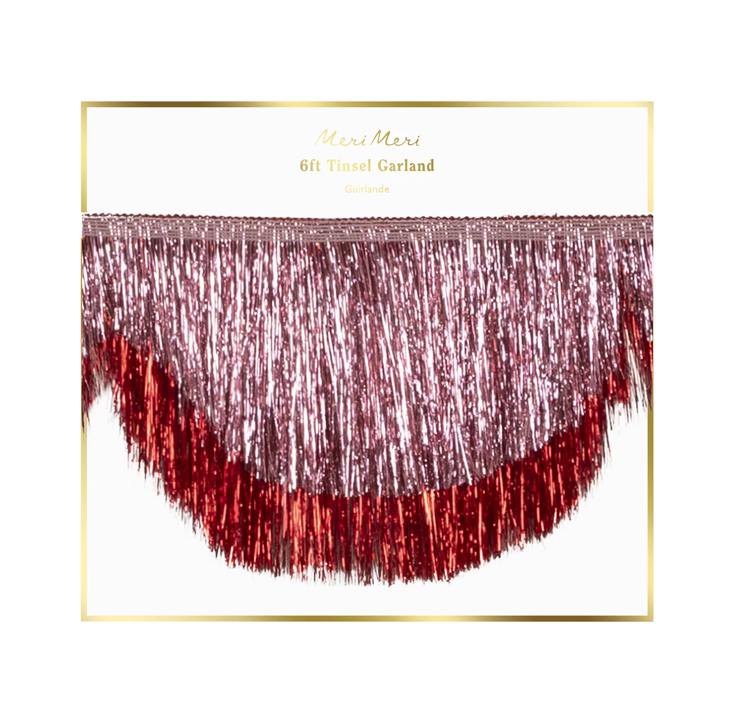 Pink Tinsel Scalloped Garland