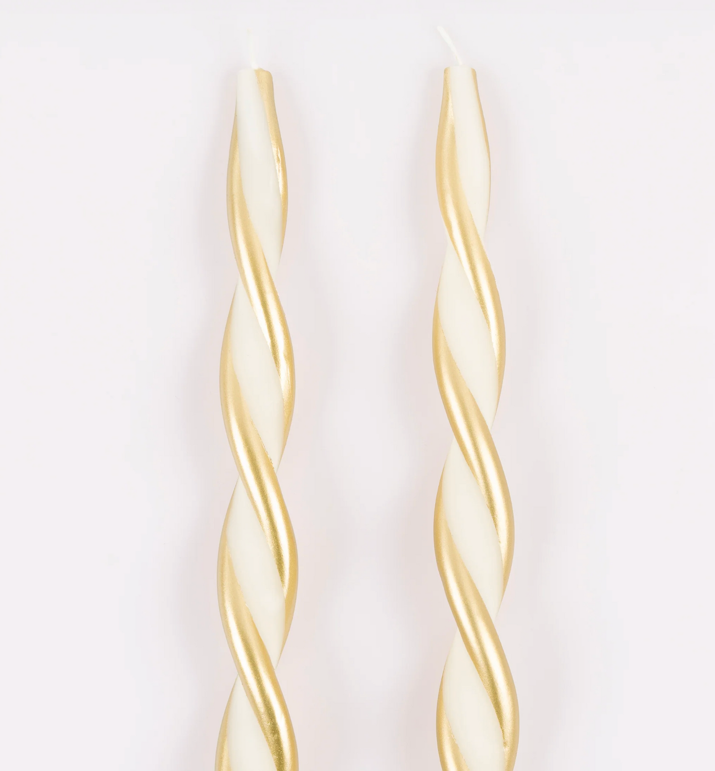 Gold Stripe Twist Candles