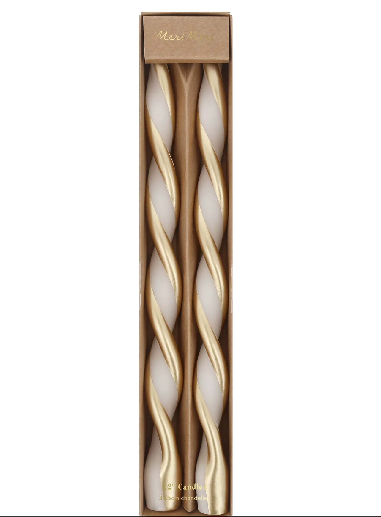 Gold Stripe Twist Candles