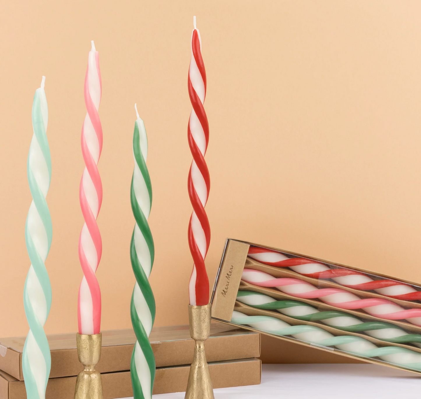 Assorted Stripe Twist Candles