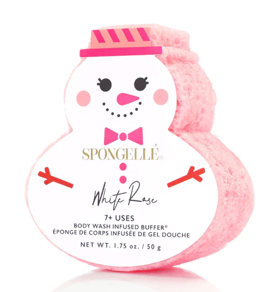 Holiday Snowman Body Wash Infused Buffer - White Rose