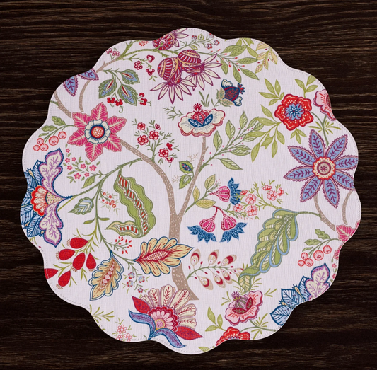 Periwinkle & Peach Blooms & Branches Placemats - Set of 4