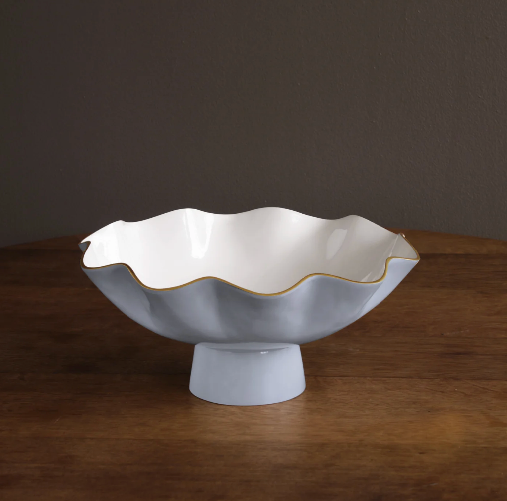 Carola Large Pedestal - Periwinkle & White