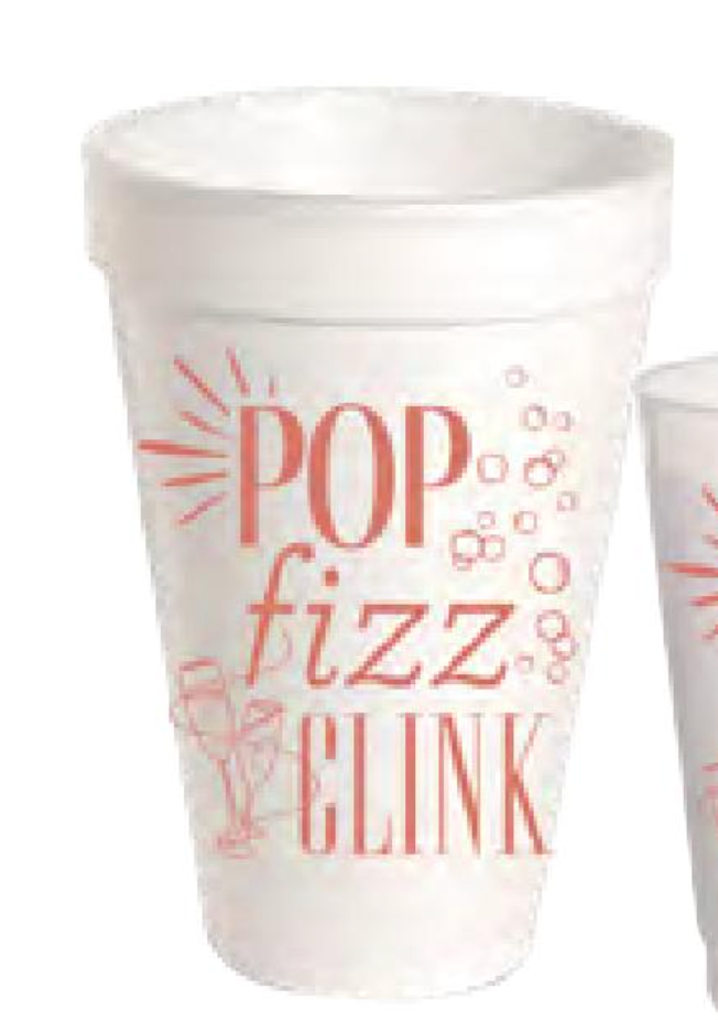 Copper Pop Clink Fizz Styrofoam Cups