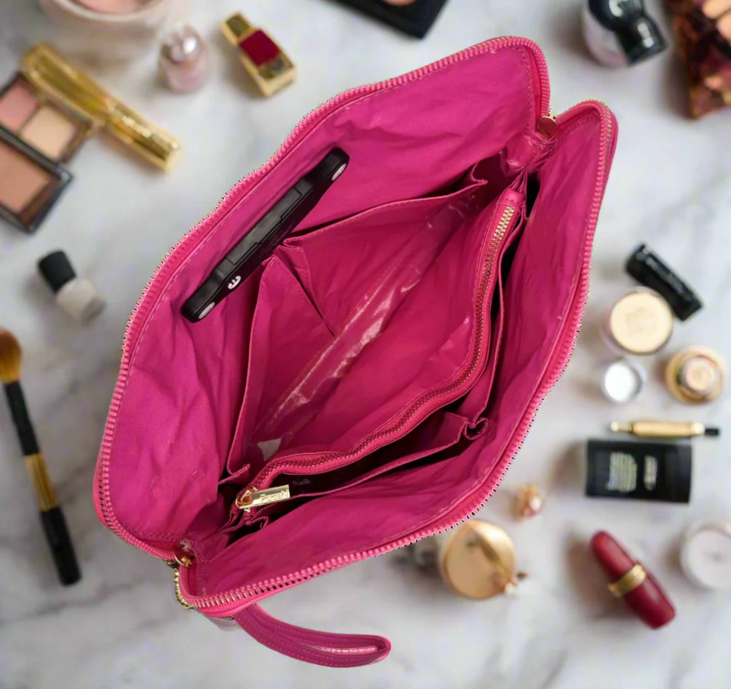 Litt Makeup Case - Fuchsia Velvet