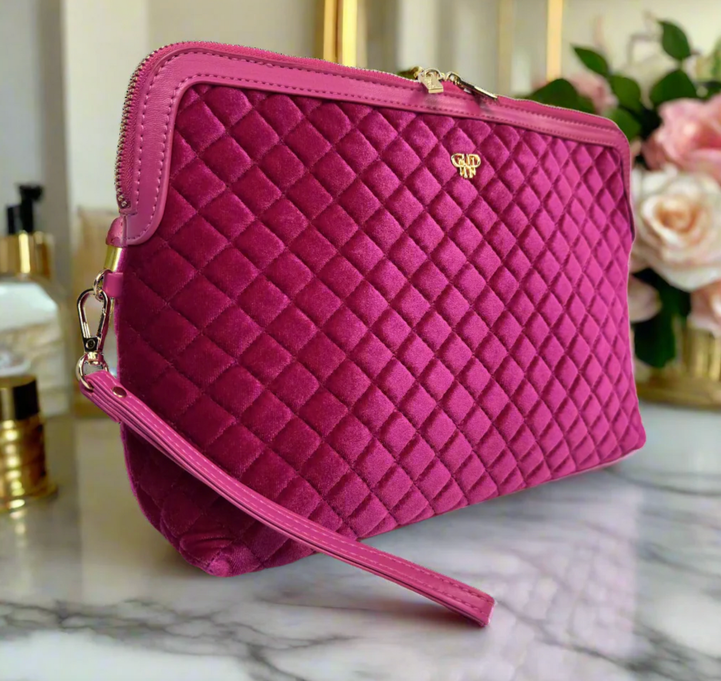 Litt Makeup Case - Fuchsia Velvet