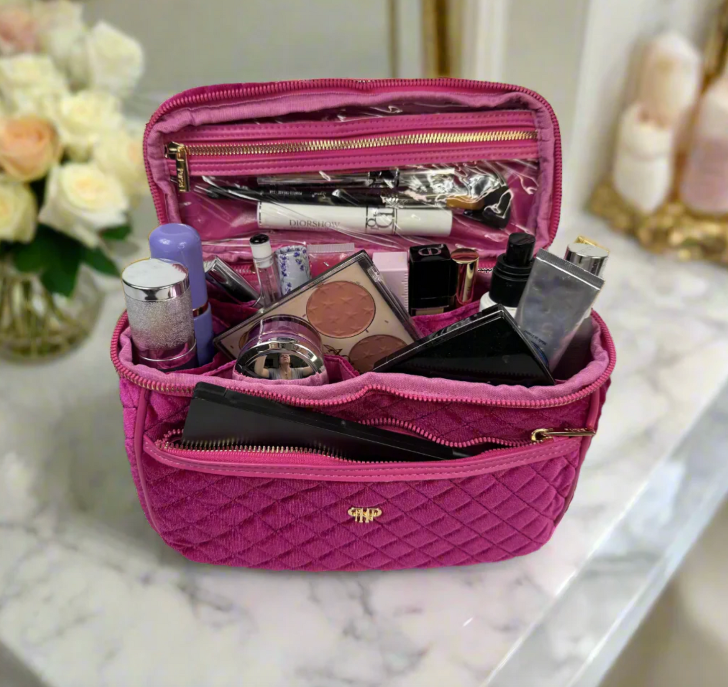 Classic Train Case - Fuchsia Velvet