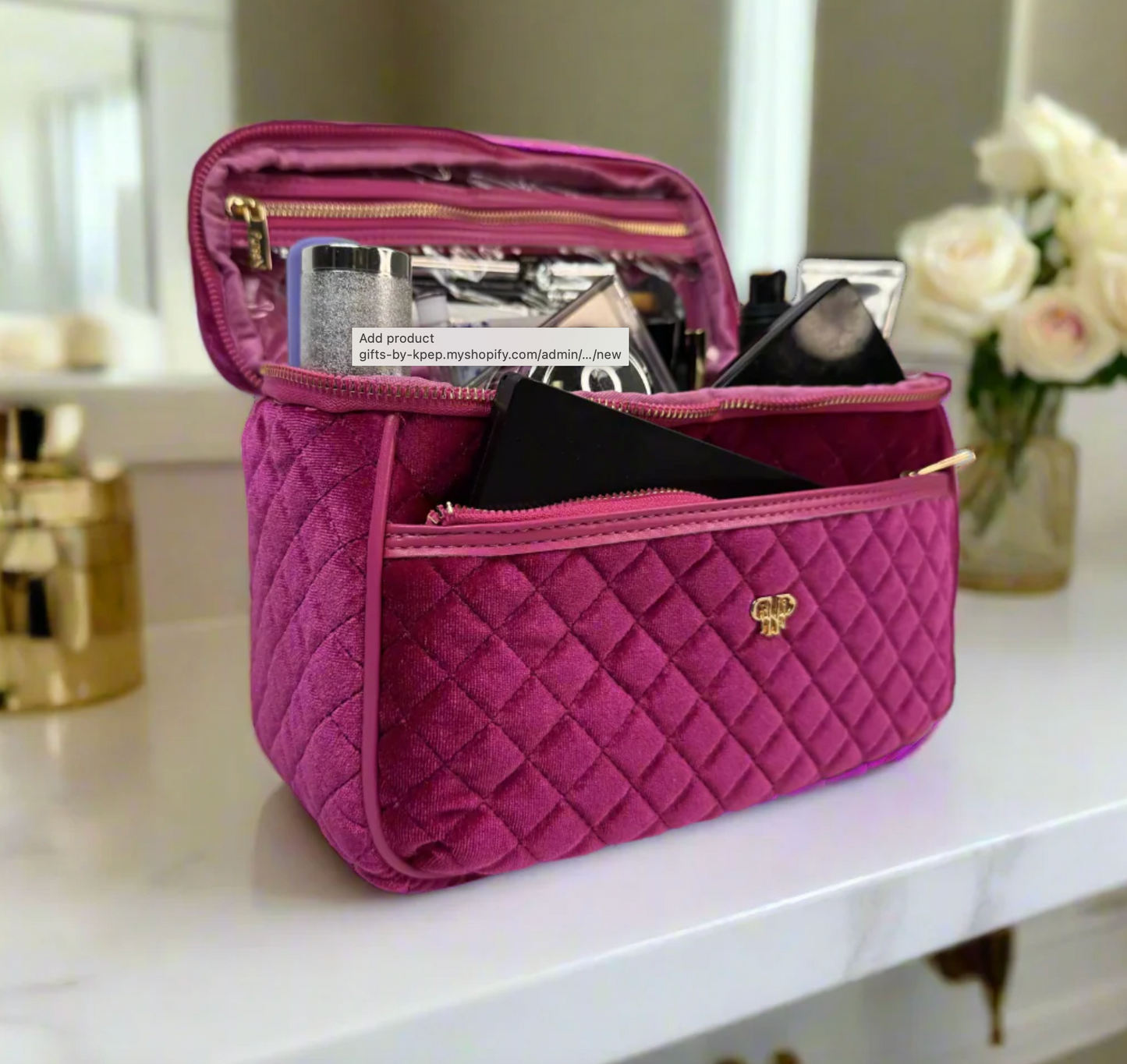 Classic Train Case - Fuchsia Velvet