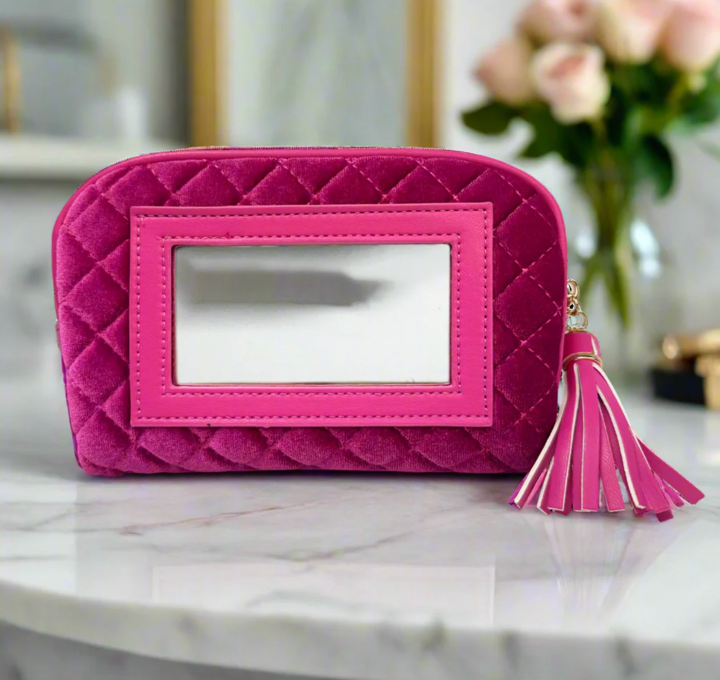Glam Makeup Case - Fuchsia Velvet