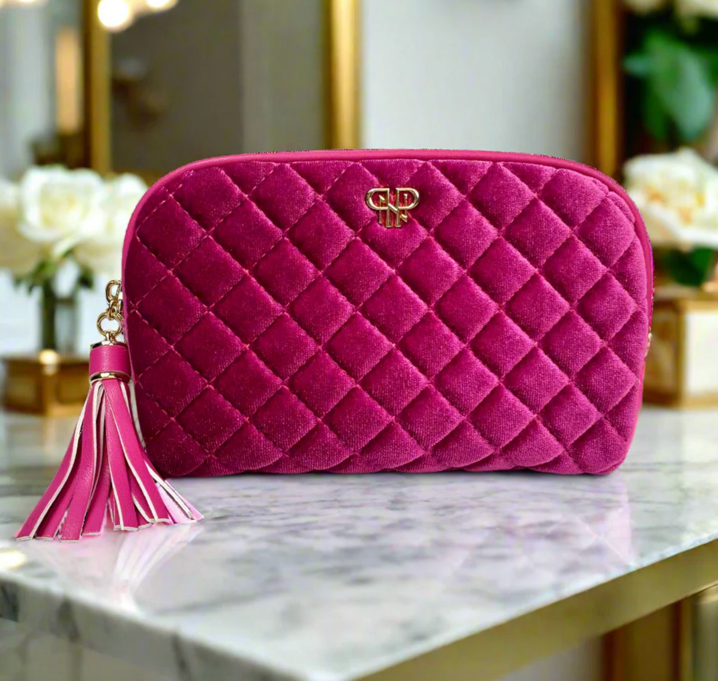Glam Makeup Case - Fuchsia Velvet