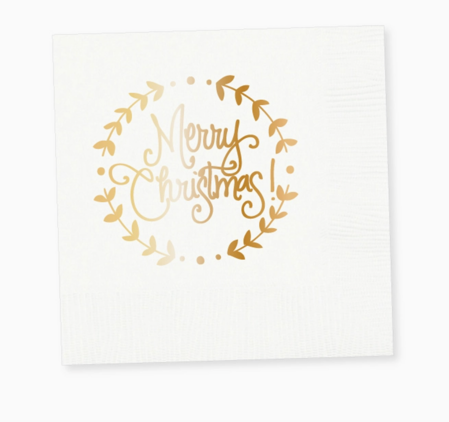 Christmas Wreath Guest Towel Napkins - White