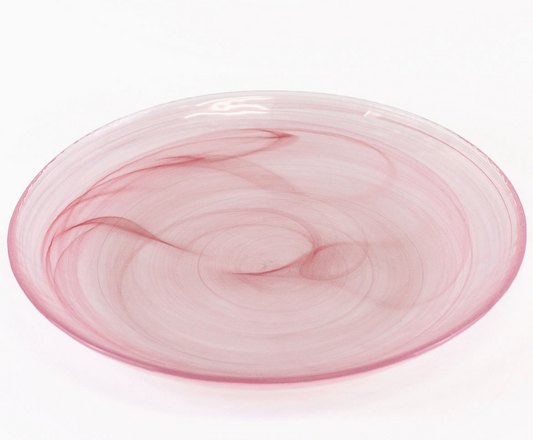 Freemont Glass Plate Clear/Pink 8"