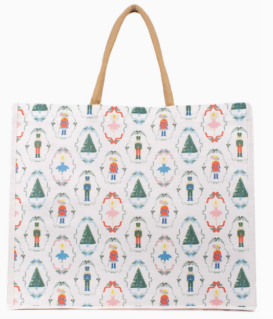 Nutcracker Waltz Juco Carryall Tote White/Multi 22x19x8