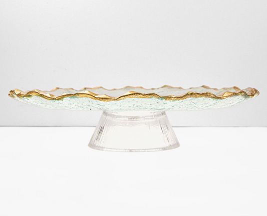 Triomphe Cake Stand Clear/Gold 10.6x2.5x10.6