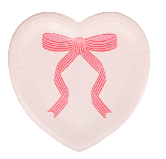 Tied Bow Heart Diecut Plates