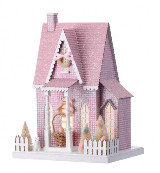 Pink Easter Tudor House - Large