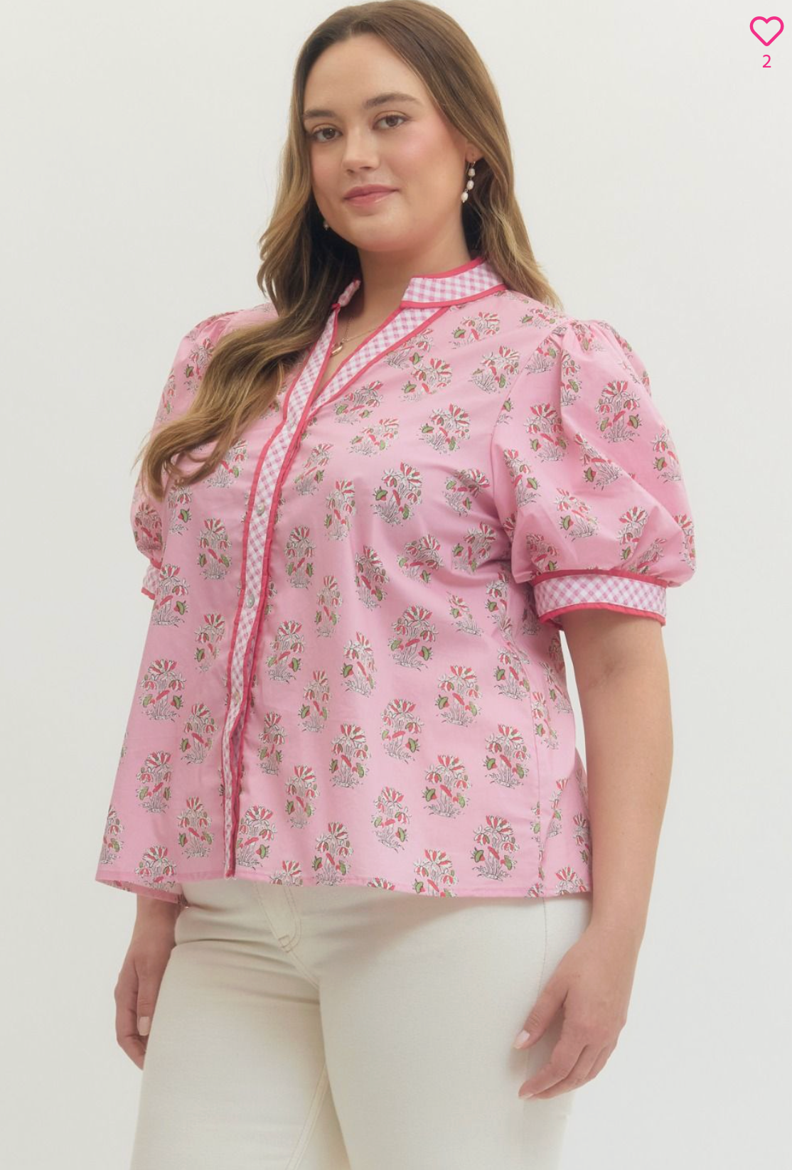 Floral Pink Plus Size Top