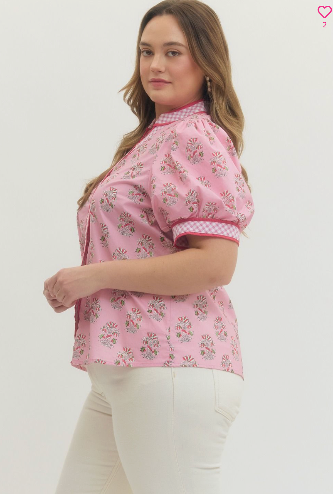 Floral Pink Plus Size Top