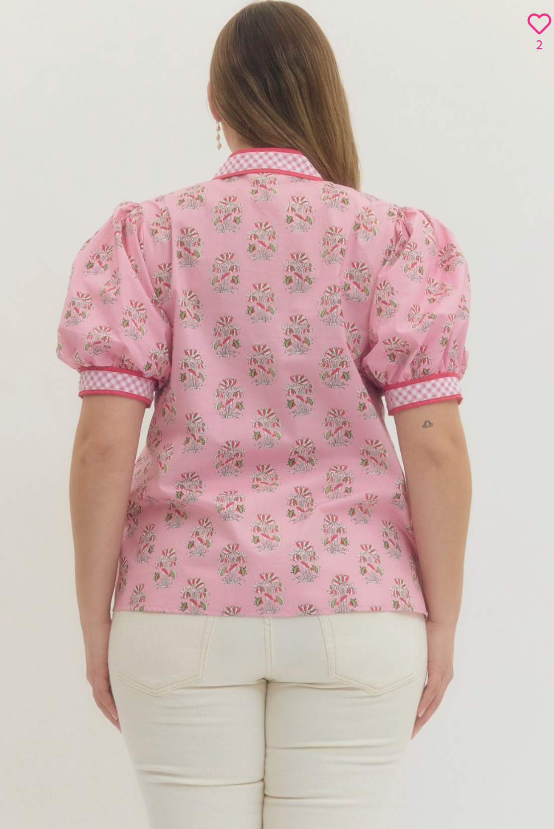 Floral Pink Plus Size Top