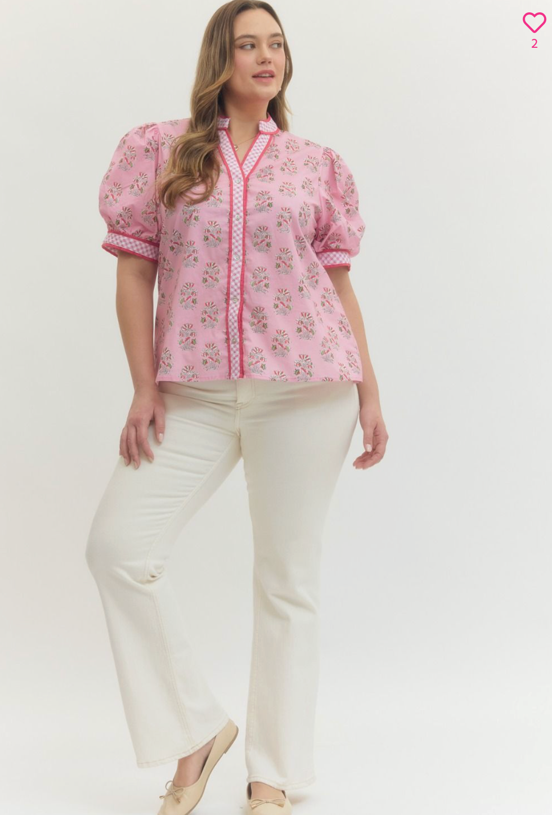 Floral Pink Plus Size Top