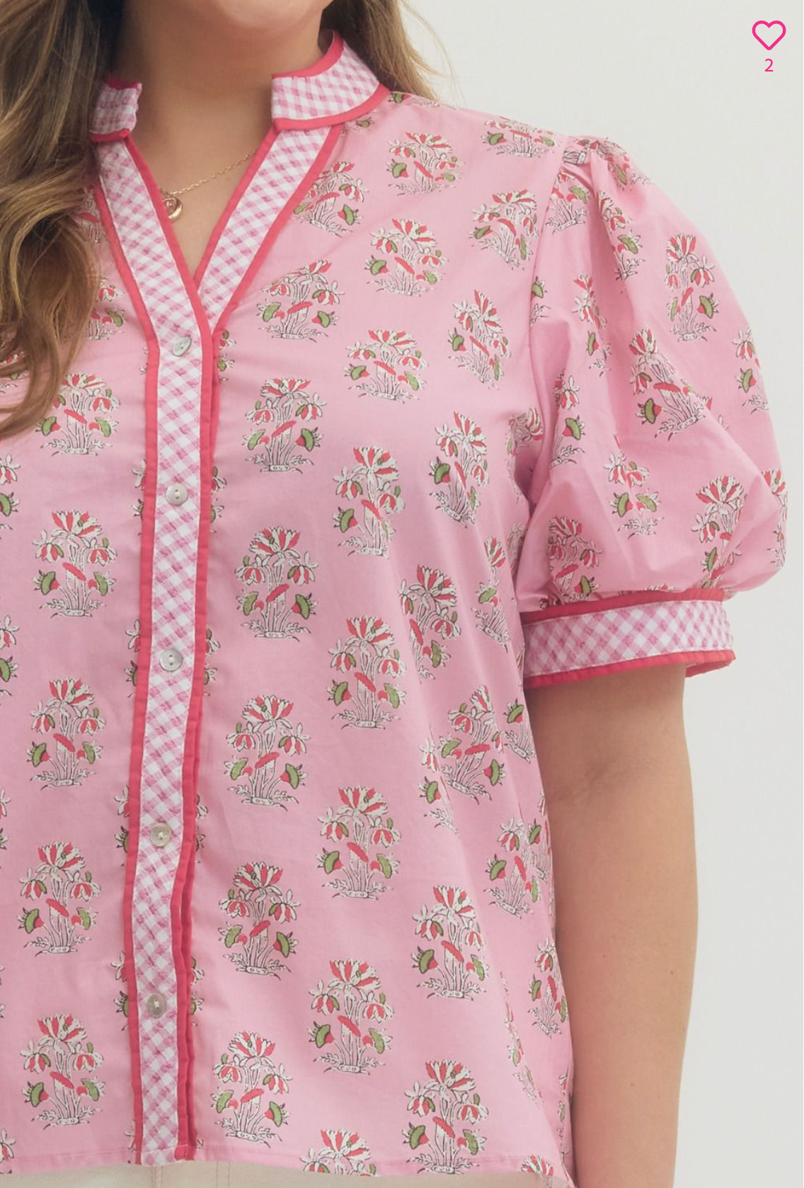 Floral Pink Plus Size Top