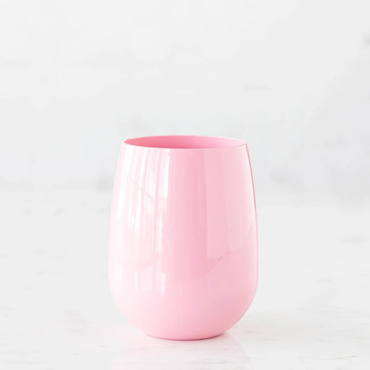 Pink Stemless Wine Glass