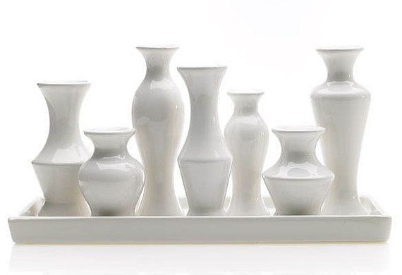Ceramic Bud Vase Tray - Rectangular