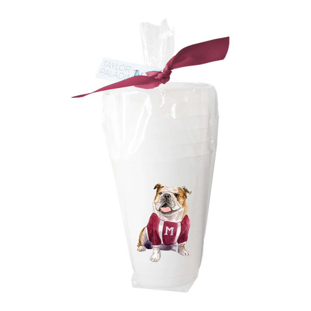 Maroon Bulldog Shatterproof Cups