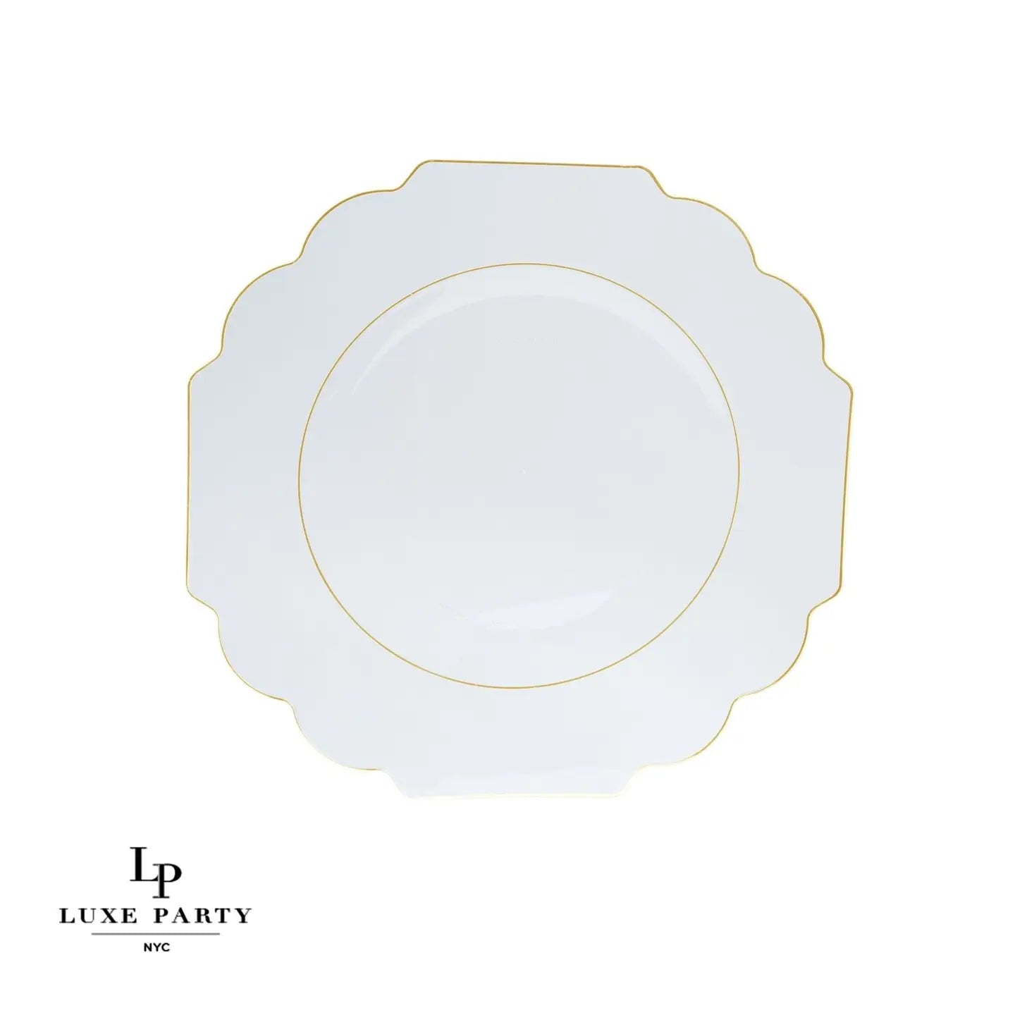 Scalloped Clear w/ Gold Plastic Side Plates