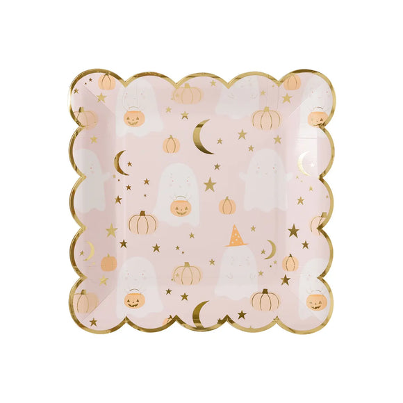 Ghost Scatter Scalloped Dinner Plates