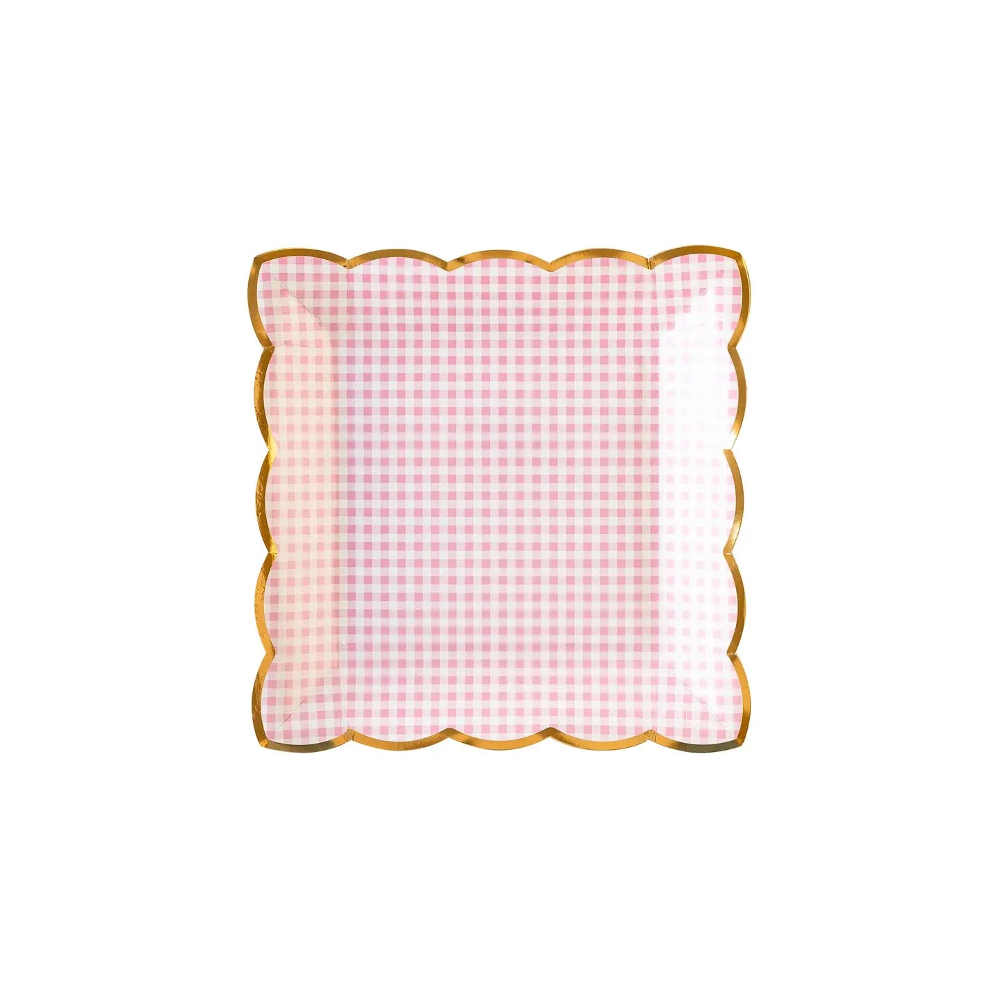Pink Gingham Dinner Plates