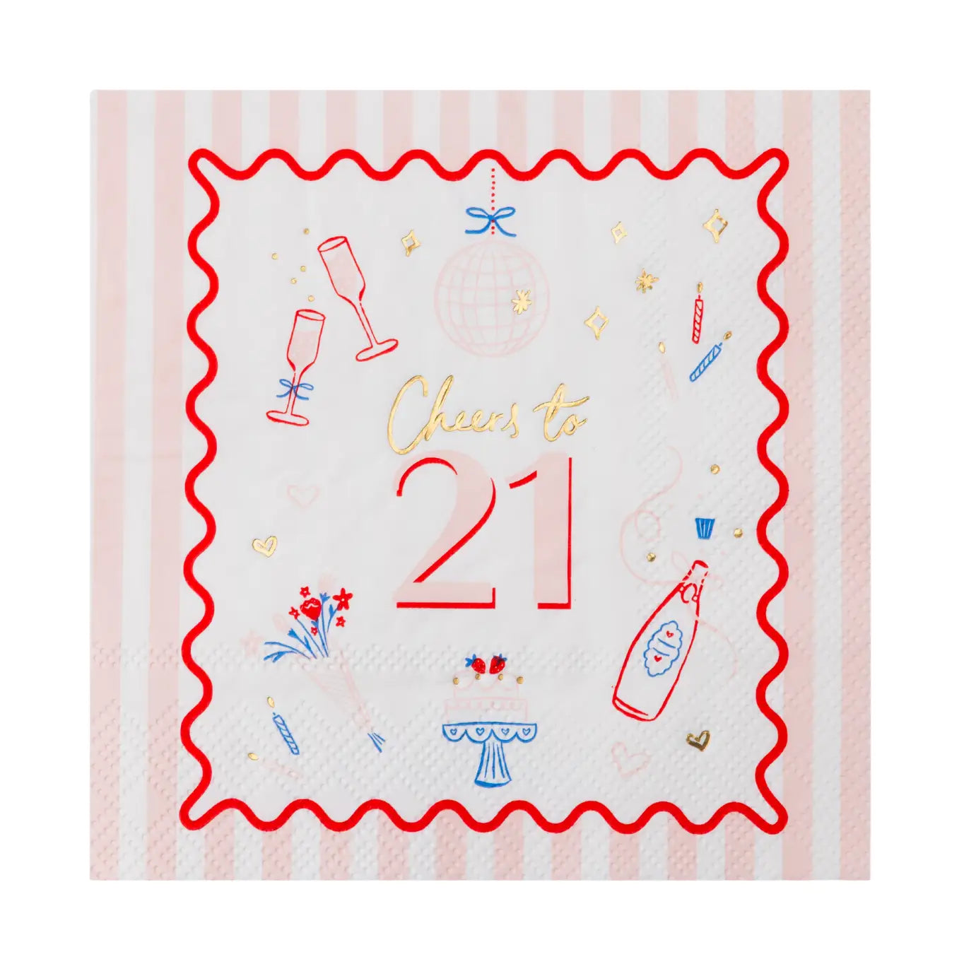 Cheers to 21 Icon Beverage Napkins