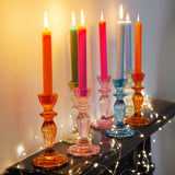 Orange Glass Candle Holder