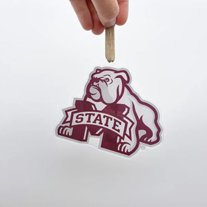 Mississippi State Bulldog Acrylic Mascot Ornament