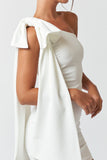 One Shoulder Dress w/ Oversized Ribbon