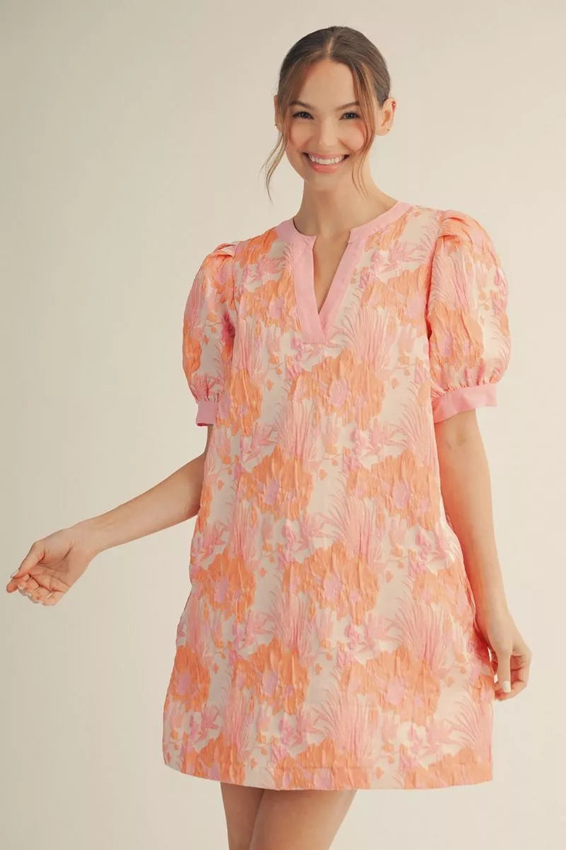 Pink & Orange Floral Dress